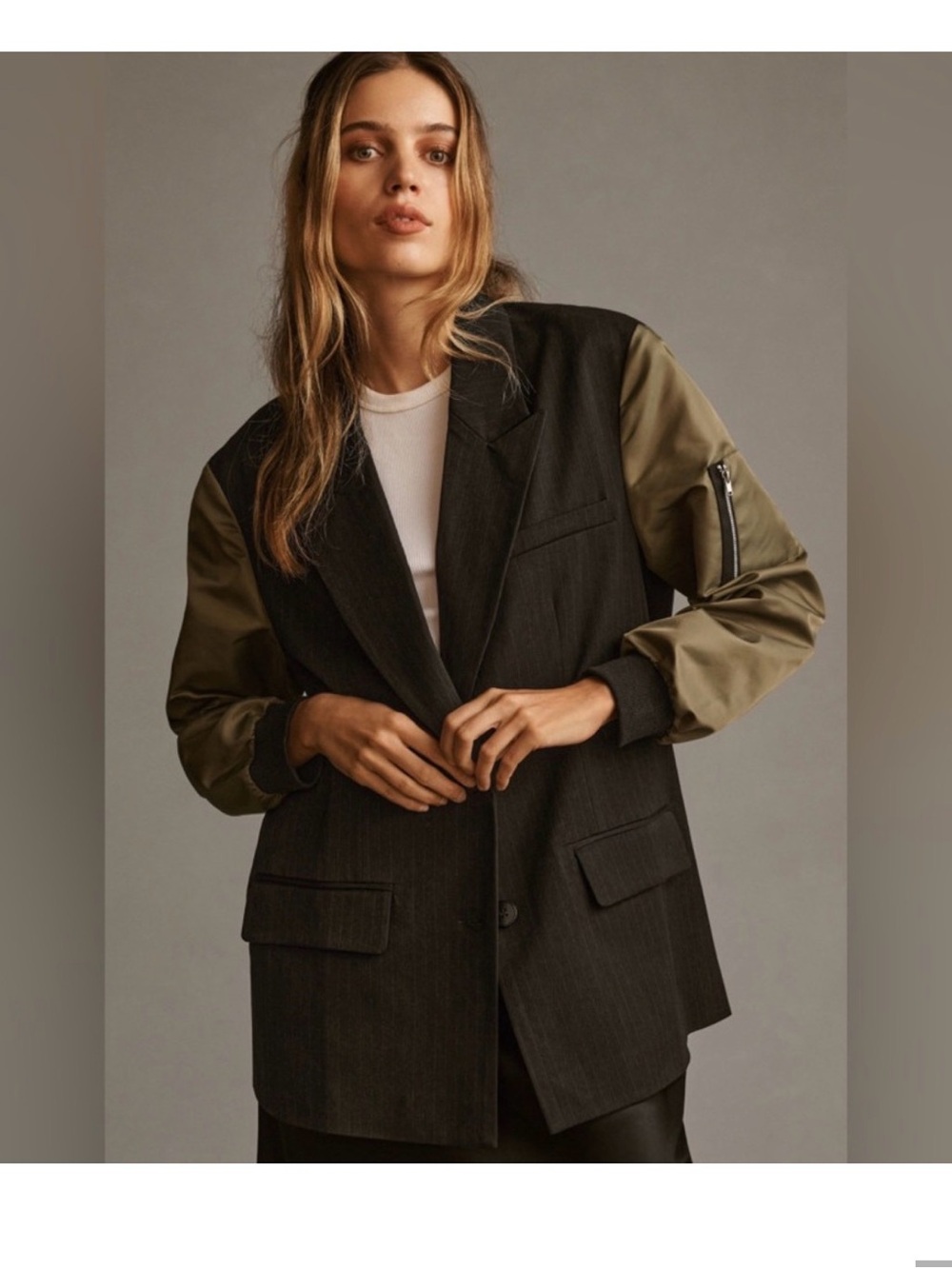 Anthropologie DOLAN Utility Mixed Fabric Blazer medium